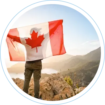 guy holding canadian flag